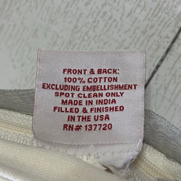 Devi Designs White and Silver Joy Pillow - Picture 10 of 10